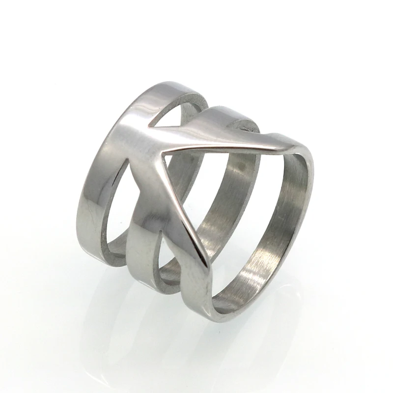 Latest Design V Rings Fashion Jewelry For Women Stainless Steel Gold Color anillos For Wedding Engagement HOT Sale