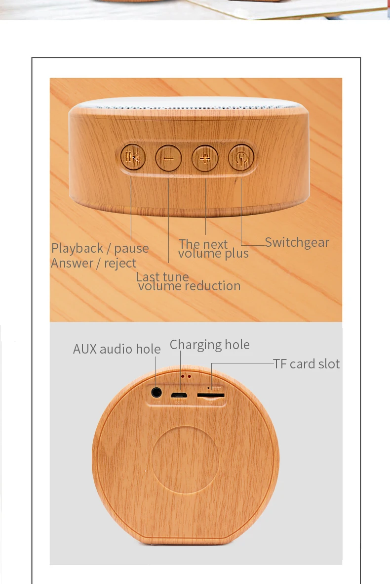 Alto-falante a60 bluetooth com caixa de som, mini caixa de som portátil sem fio bt4.1, rádio reprodutor, cartão tf, forte compatibilidade com bt