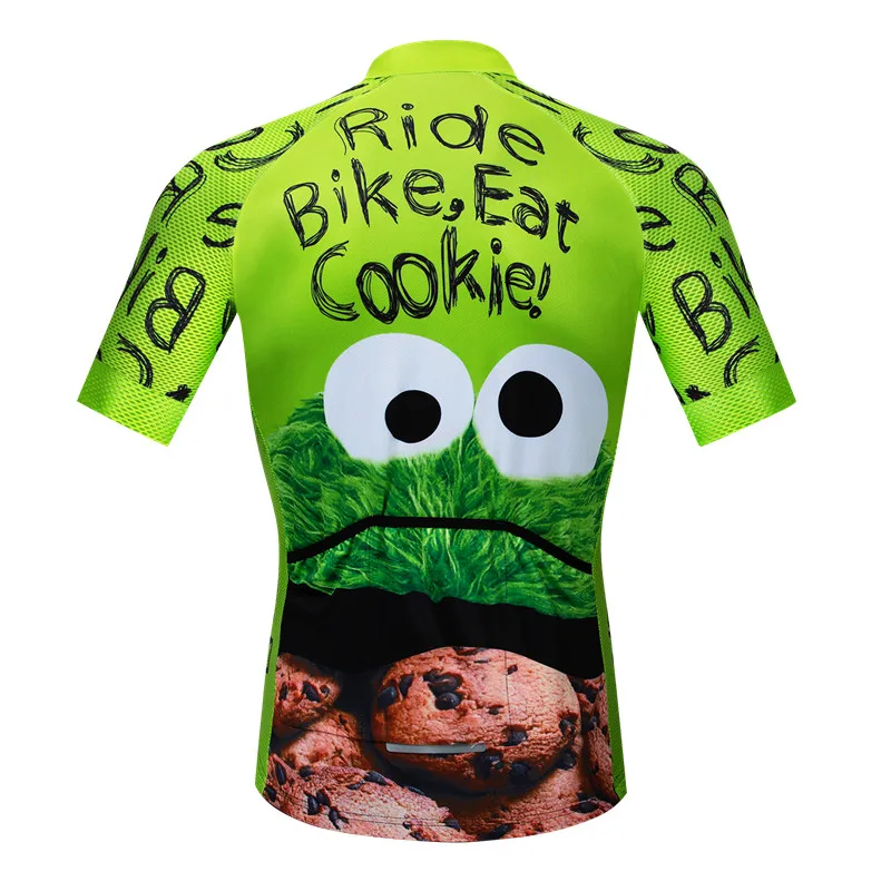 Weimostar Top Green Cycling Jersey Funny Men\'s Cookie Bicycle Cycling Clothing Maillot Ciclismo Breathable MTB Bike Jersey Shirt