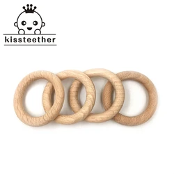 Baby Teether Beech Wooden Round Wood Ring 25mm DIY Bracelet Crafts Gift Teething Accessory Nursing Bangles