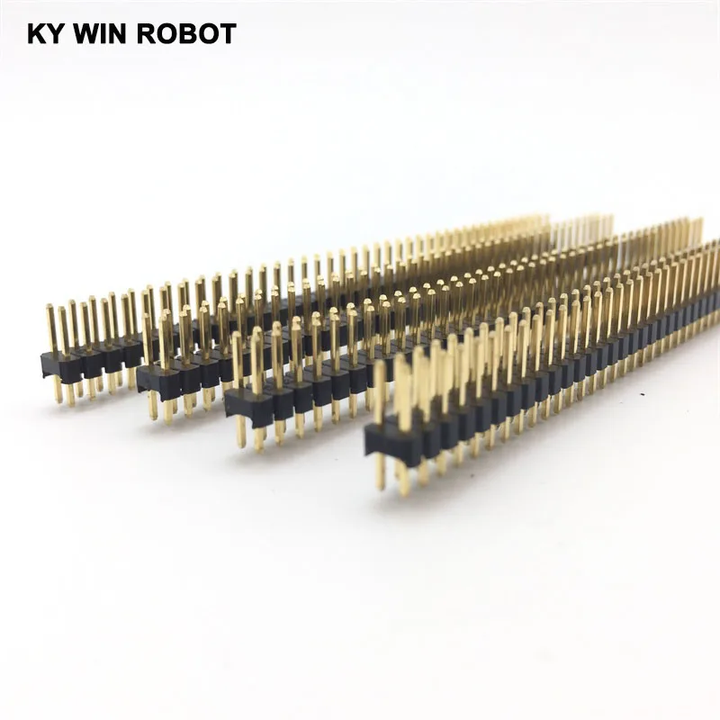 10Pcs 2.54mm 2x40 Pin 80 Pin Gold Plated Pitch Male Double Row Pin Header Strip Straight Needle Connector