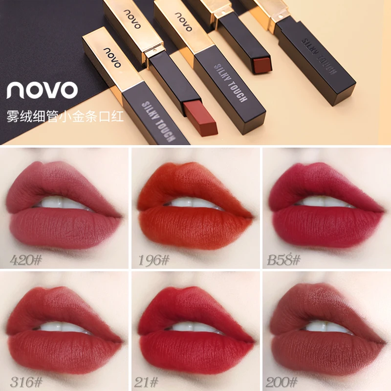 Charming Velvet Matte Lipstick Smooth Luxury Silky Touch Waterproof Long Lasting 6 colors Pigmented Easy to Wear Lip Makeup