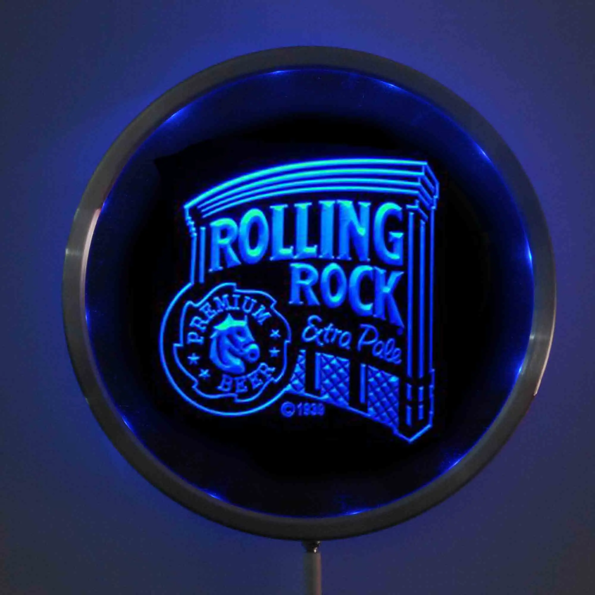 rs-a0019 Rolling Rock Beer LED Neon Light Round Signss 25cm/ 10 Inch - Bar Signs with RGB Multi-Color Remote Wireless Control