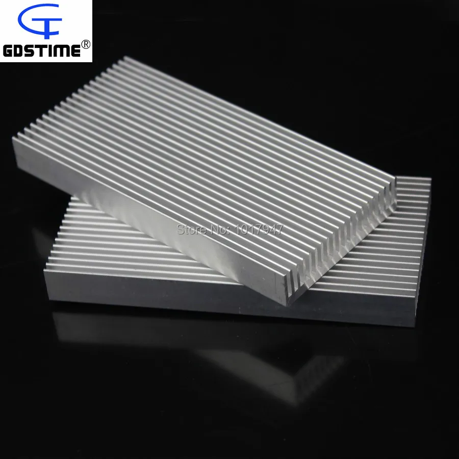 10PCS lot Gdstime Silver Tone Aluminum Radiator Heat Sink 100mm x 48mm x 11mm