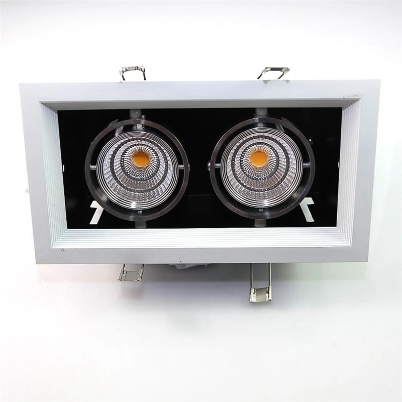 Dimmable Double Heads 20W COB LED Downlights 2x10W LED Down Light Ceiling Recessed Lamps Warm/cool white 110V 220V Free shiping