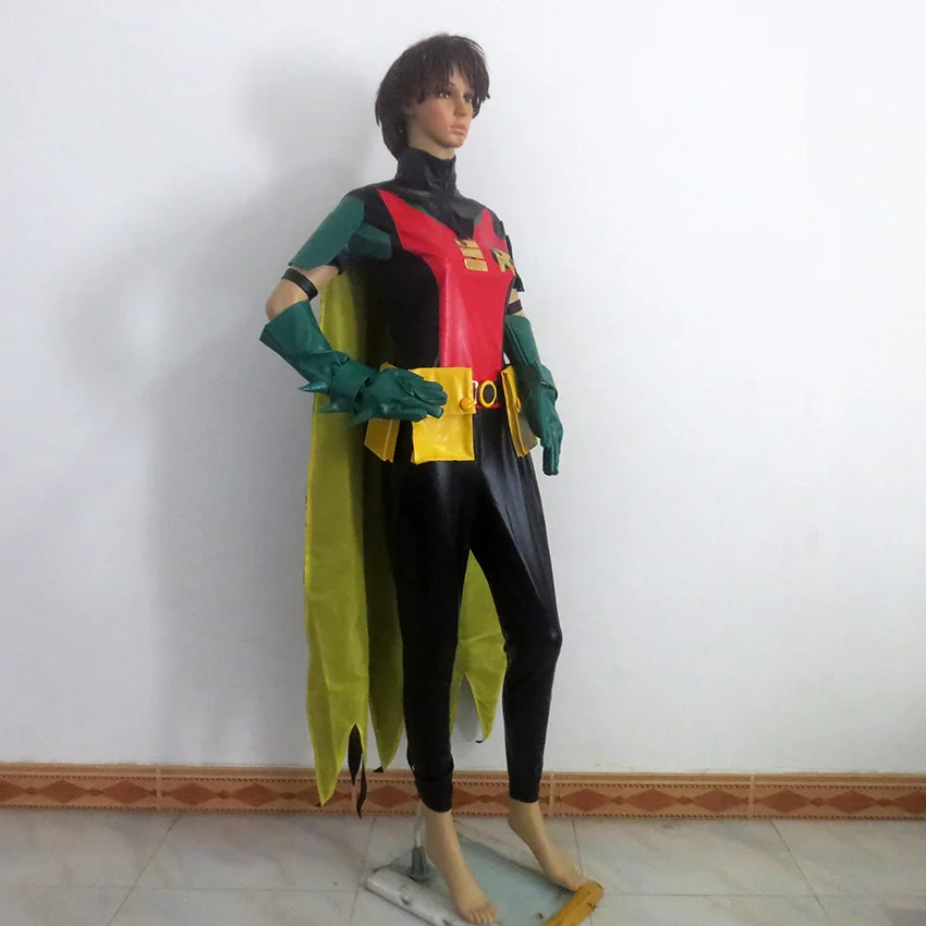 Tim Drake Red Robin Christmas Halloween Uniform Outfit Cosplay Costume Customize Any Size