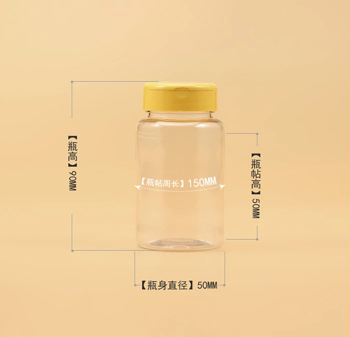 100ml 투명 애완 동물 플라스틱 병, 캡슐 병, 작은 약병, 4 색 플립 캡이 있는 샘플 용기, 20 개