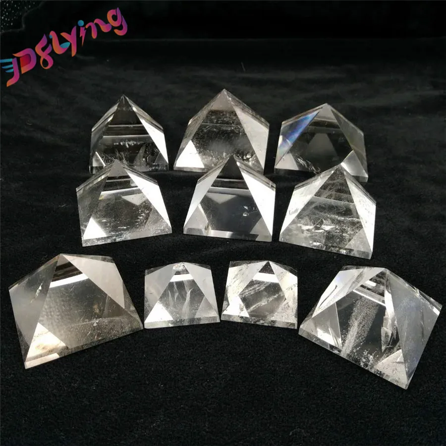 Natural Clear Quartz Pyramid, Crystal Pyramid Reiki Healing Crystal Energy Generator Chakra Meditation Balancer Pyramid Gift