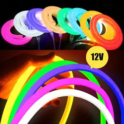 12V LED Strip Neon Light 360 Round SMD 2835 High Bright 120LED Flexible Indoor Outdoor Waterproof Soft Light Rope Car Light