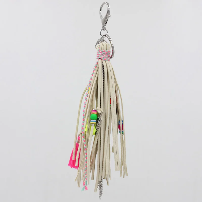 VONNOR Jewelry Keychain Multi-layer Velvet Rope Chain Alloy Tassel Pendant Charm Key Chains Bohemian Accessories for Women Girl