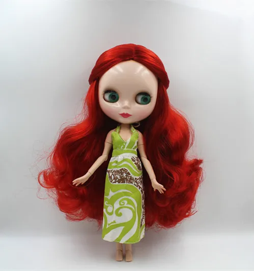 Blygirl Blyth doll Wine red hair nude doll 30cm joint body 19 joint DIY doll can change makeup