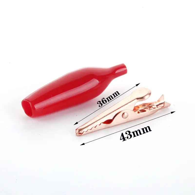 6 colors YT149 10A 43mm Alligator Clip Cable Wire Battery Crocodile Clips Electrical Clamp Tester Probe 1 piece