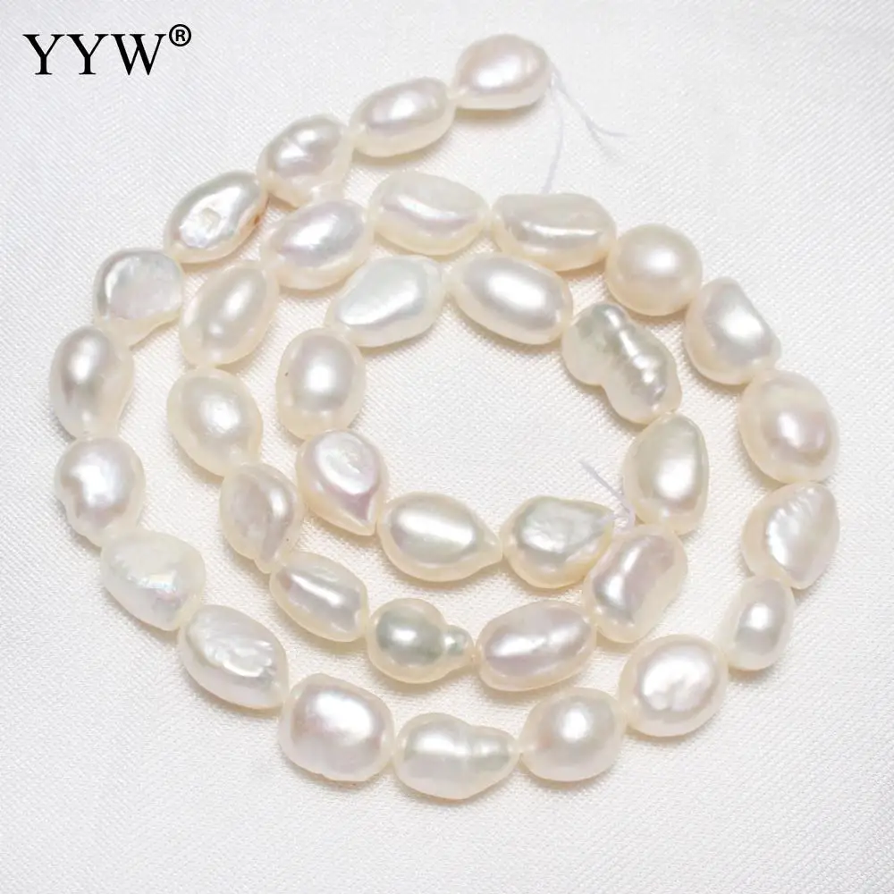 

YYW High Quality Cultured Baroque Freshwater Pearl Beads Nuggets natural white 8-9mm Approx 0.8mm Sold Per Approx 14.5 Inch