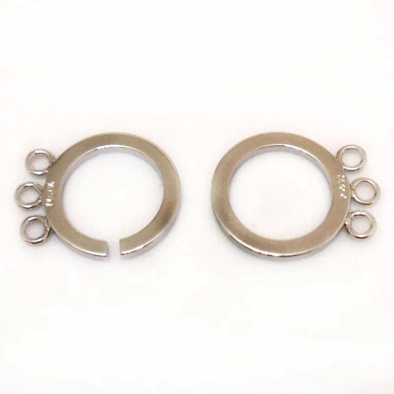 18mm Three-row 925 Sterling Silver Double Jump Ring Jewelry Clasp