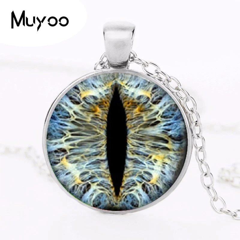 fashion Dragon Eye pendant personality cat eyes color art photo Charms for collars Eye glass dome pendant statement jewelry HZ1