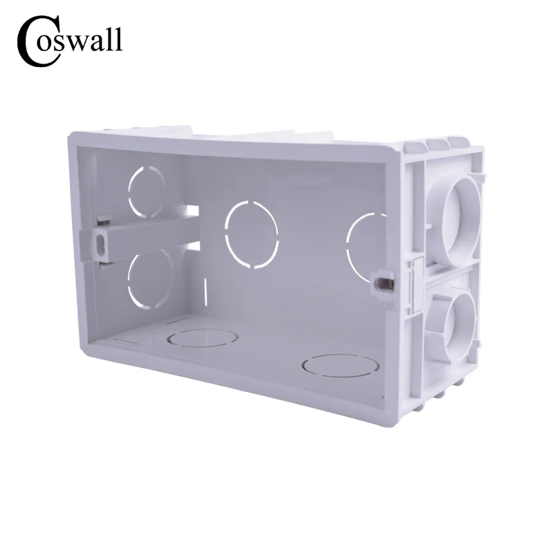 Coswall zagęścić pogłębić głębokość 56mm o wysokiej wytrzymałości ściana wewnętrzna skrzynka montażowa do przełącznika ściennego lub gniazda o rozmiarze 146mm * 86mm