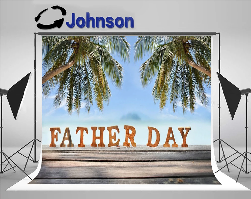 

Happy Father's Day Celebration Love Dad palm tree photography backgrounds Vinyl cloth Computer print party photo backdrop