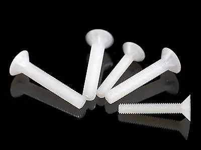 Liberi La Nave 100 pz M5 x 12mm Nylon viti a testa svasata viti a testa piatta Bianco