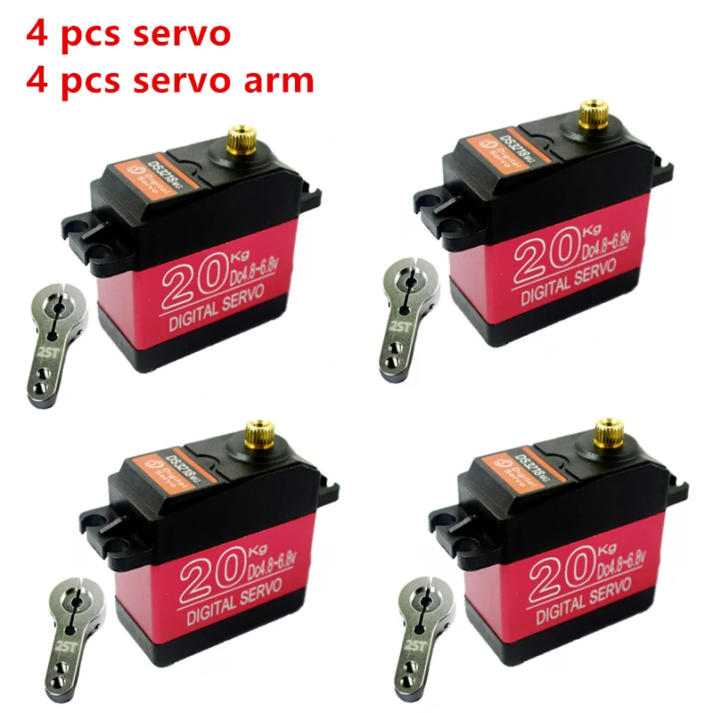 Free Shipping 4PCS DS3218 update RC servo 20KG full metal gear digital servo baja servo Waterproof version for baja cars RC toys