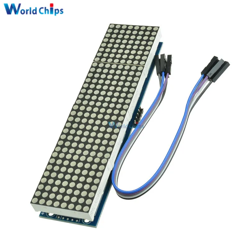 MAX7219 LED Microcontroller 4 In 1 Display With 5P Line Dot Matrix Control Module for Arduino 8 x 8 Dot 5V Common Cathode image 4