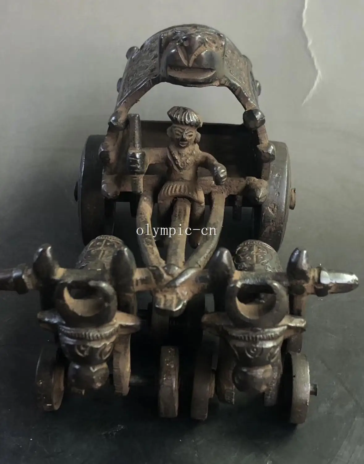 old tibet bronze copper handwork horse carriage gharry horse-drawn cart