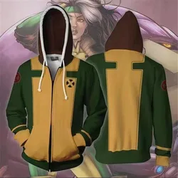 Anime movie X-Men Rogue zipper hoodie men and women Cosplay sweater anime clothing 3D printing New