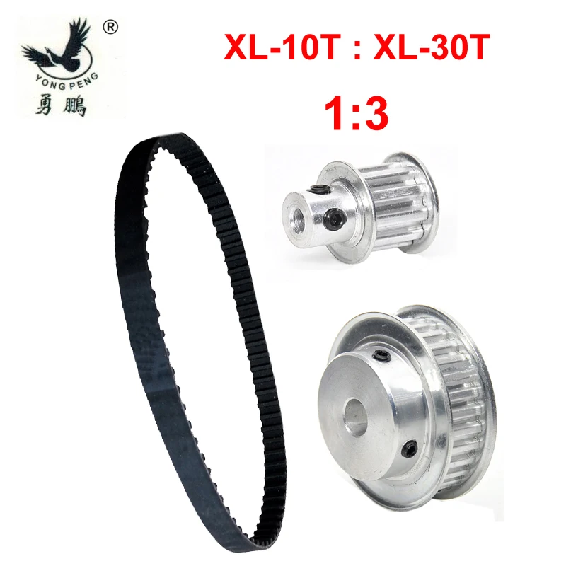 

Timing Belt Pulley XL Reduction 3:1 30 teeth 10 teeth XL belt center distance 80mm Engraving machine accessories belt gear kit