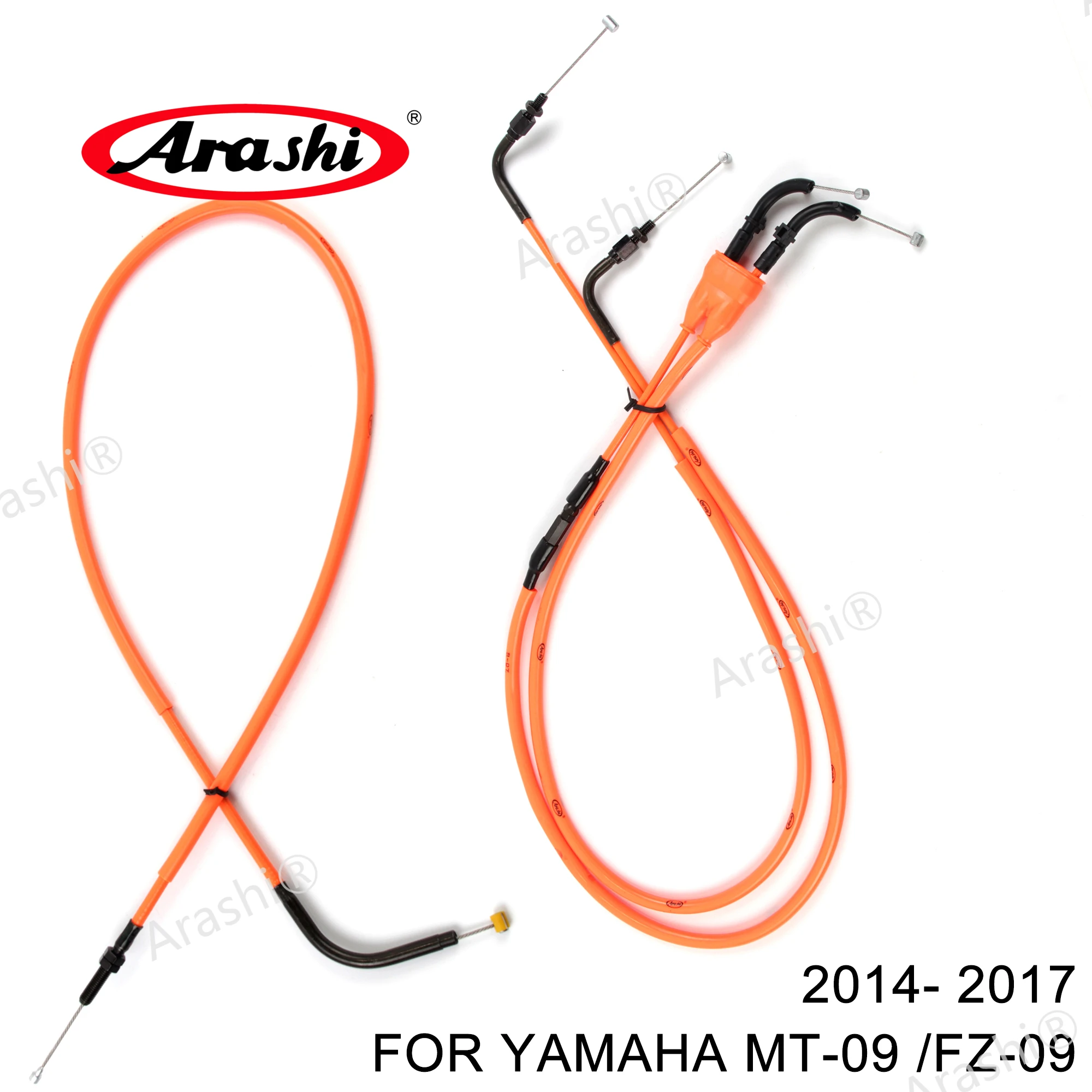 

Arashi for YAMAHA MT09 FZ09 Motorcycle Accessories Throttle & Clutch Cables Stainless Lines Wires 2014 2015 2016 2017 1 Set