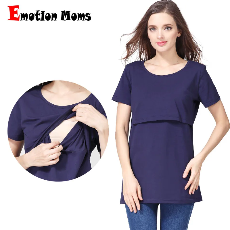 

Emotion Moms Short Sleeve Loose Maternity Lactation Clothes Breastfeeding T-Shirt Pregnancy Tops for Pregnant Women Summe Tee