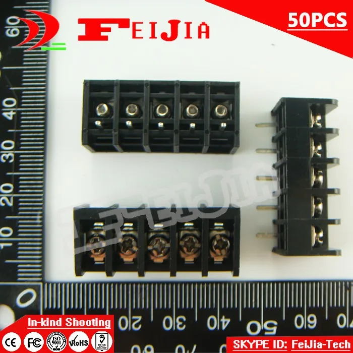 

50PCS 611-6.35-5P / 611 6.35mm 5Pin Barrier Terminal Block Screw Terminal Block Pitch 6.35mm Terminal Block Free Shipping