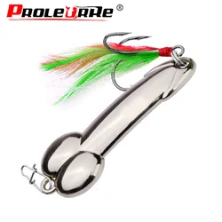 Proleurre esche da Pesca Spinner a mano Shone paillettes cucchiaio esche Wobblers Crankbait per attrezzatura da Pesca a mosca con ganci di piume Pesca