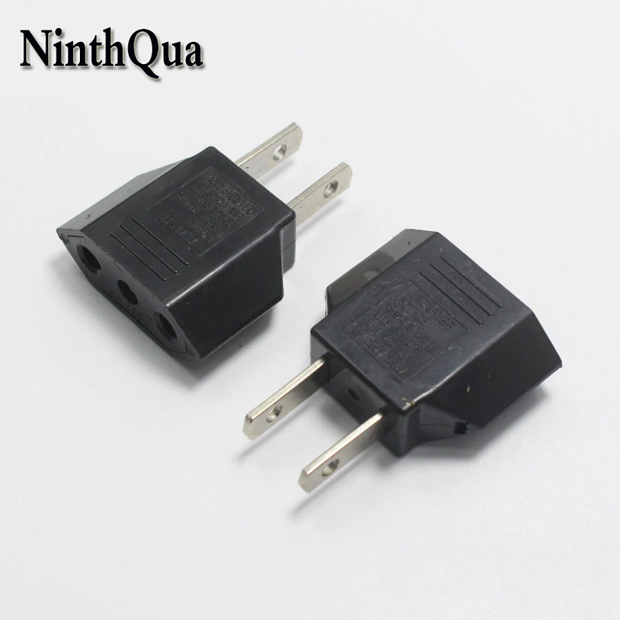 2pcs Universal Travel Plug Conversion 250V 2 holes 5A EU to AU Flat Pin with Hole Plugs Socket Adapter