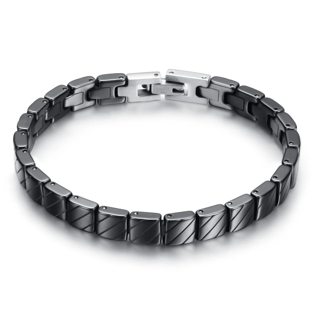 New Fashion Ceremic Bangle Bracelets 316L Stainless Steel Toggle-Clasps Black And White Colors Men Jewelry Never Fade