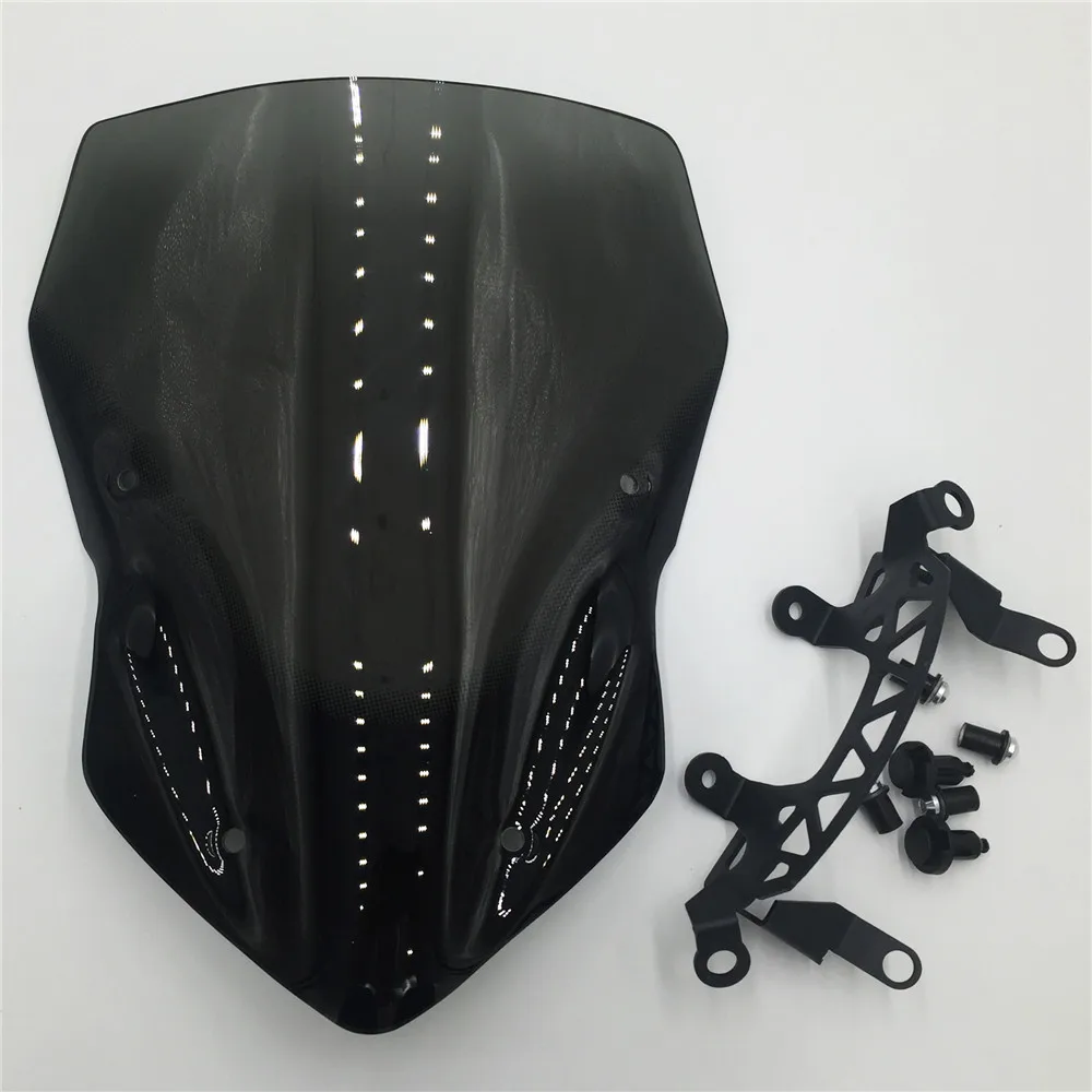 High Quality Smoke Black Windshield Wind Deflectore Windscreen Motorcycle For Kawasaki Z900 2017 2018 Modification