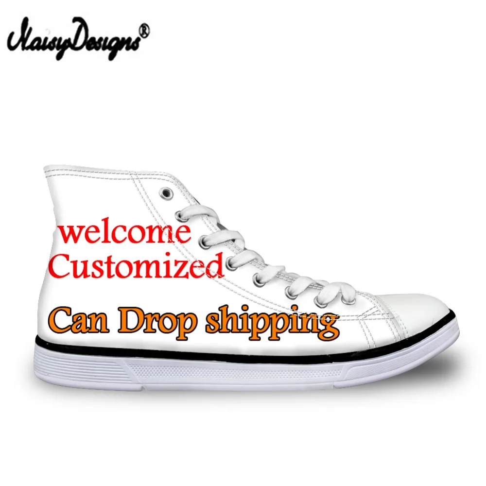 Custom Images Men's Women Vulcanize Shoes Classic Superstar High Top Canvas Shoes Drop Shipping Men Flat Sneakers Dropshipping