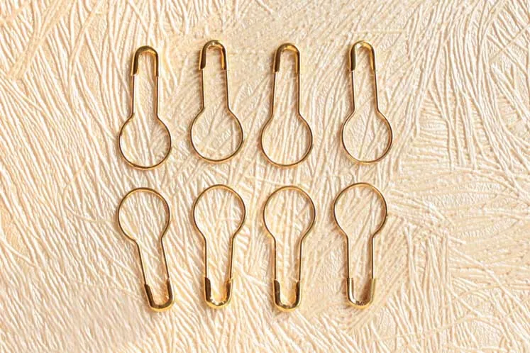 10000pcs 2.2cm/22mm Colored Small Gold Gourd-shaped Hijab Stainless Steel Safety Pins Pins Needles Free Shipping