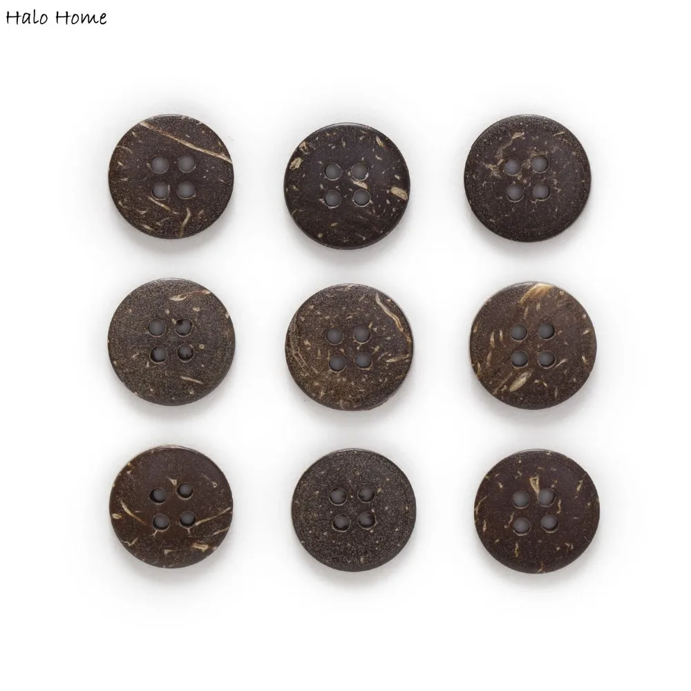 2/4 Hole 10-30mm 20-100pcs Brown Coconut Shell Buttons Home Fabric Clothing Decor Sewing Scrapbooking Card Making DIY
