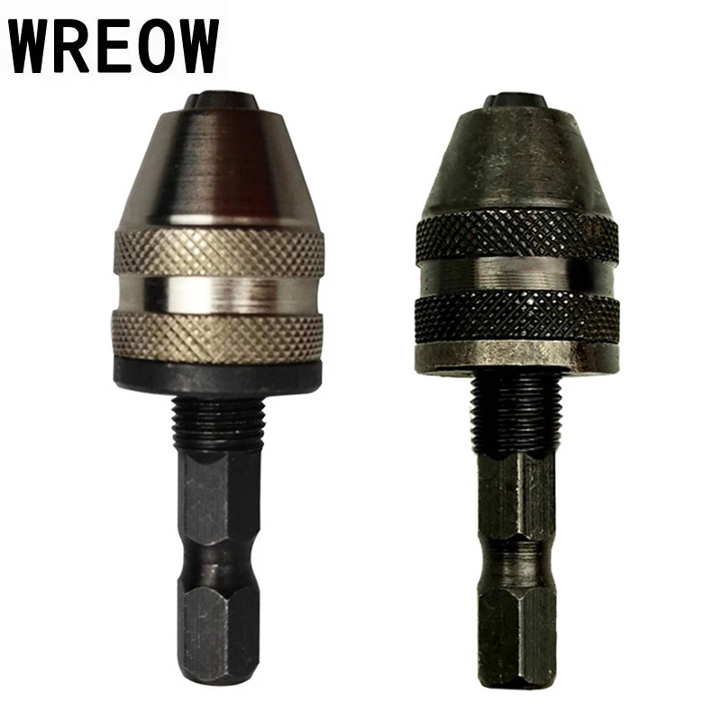 New Keyless Hex Shank Dril Bit Converter Mini Quick Change Chuck Screwdriver Impact Driver Adaptor 0.5 - 3mm Power Rotary Tools