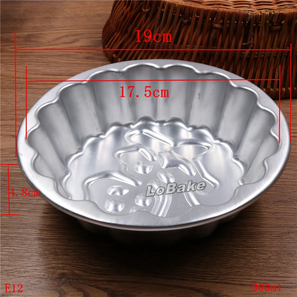 900ml fluted round shape with Chinese FU word lucky aluminium alloy metal cake mold bread pan loaf pan toast box DIY bakeware