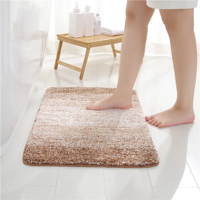 Modern Stripe Bathroom Carpet, Bath Mat Set, Microfiber, Shower Room Doormat,Bathtub Side, Toilet Floor Rugs, Anti Slip Pad Tape