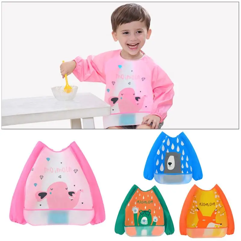 Newborn Baby Eating Bib Cartoon Waterproof Stain Resistant Cape EVA Children Drawing Smock Saliva Towel for 0-3 Years Old Kids