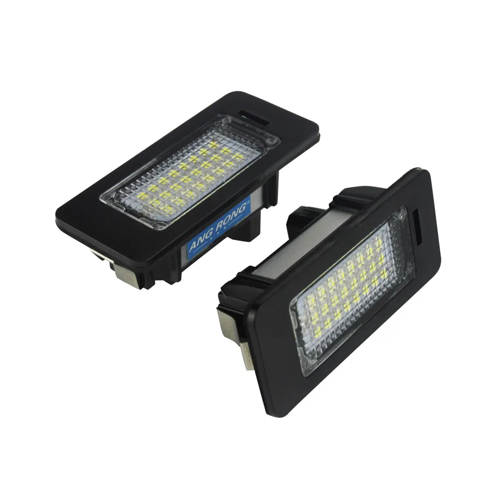 ANGRONG White LED License Number Plate Light Lamp Canbus For BMW 3 5 Series E90 E91 E92 E93 E39 E60 M5 E61 F10 F11