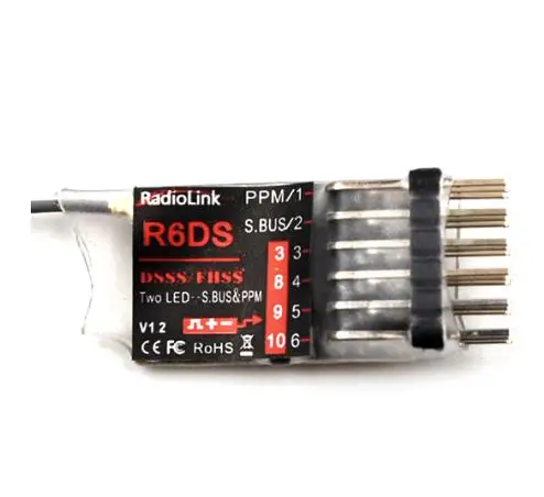 Original RadioLink R6DS 2.4G 6CH DSSS & FHSS RC Receiver for RadioLink AT9 AT9S AT10 Transmitter Support SBUS PPM PWM