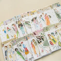 lovely girls Stickers scrapbooking hand book Waterproof beauty fashion girl sticker for Laptop children kids notebook pegatinas