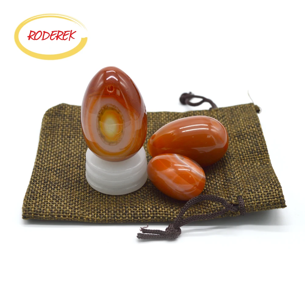 

3pcs Drilled Agate Jade Eggs For Kegel Exercise Jade Yoni Eggs Women Healthcare Vaginal Muscle Massage Tool