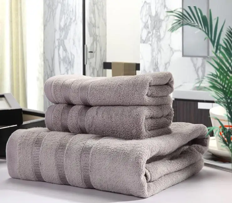 New 100% Bamboo Bath Beach Hand Brand Towels Set for Adults 1PC 70*140CM Bathroom 2PCS 34*76CM Face Towels