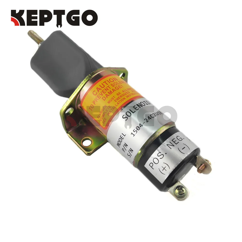 

Stop Stop Solenoid 1504-24C2U1B1S1 1500-2057 Fuel Shutoff Solenoid for Kubota DF-750 24V 2 Terminals