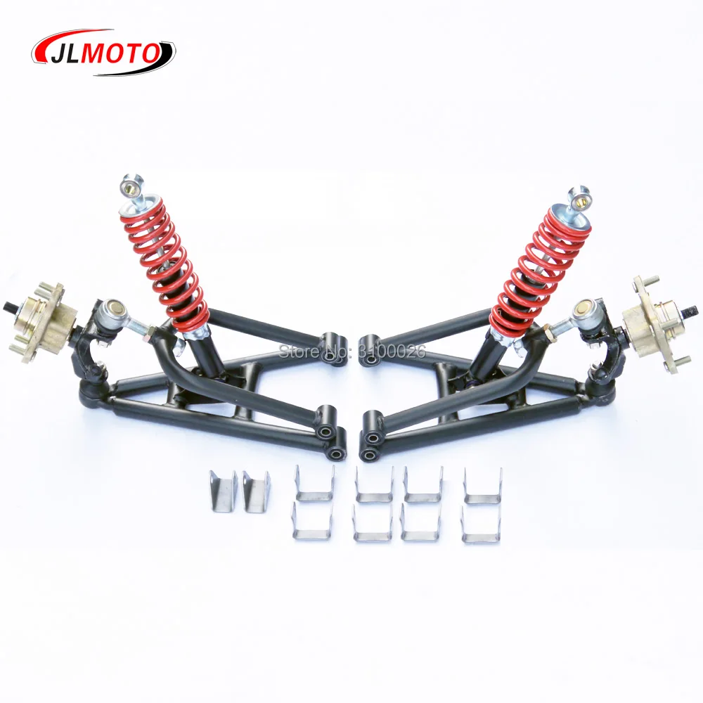 1 zestaw przednie zawieszenie wahacz górny/dolny A ramię kierownicy Strut Knuckle wrzeciona z tarczą hamulcową Whee piasty nadające się do DIY części ATV — zdjęcie 3