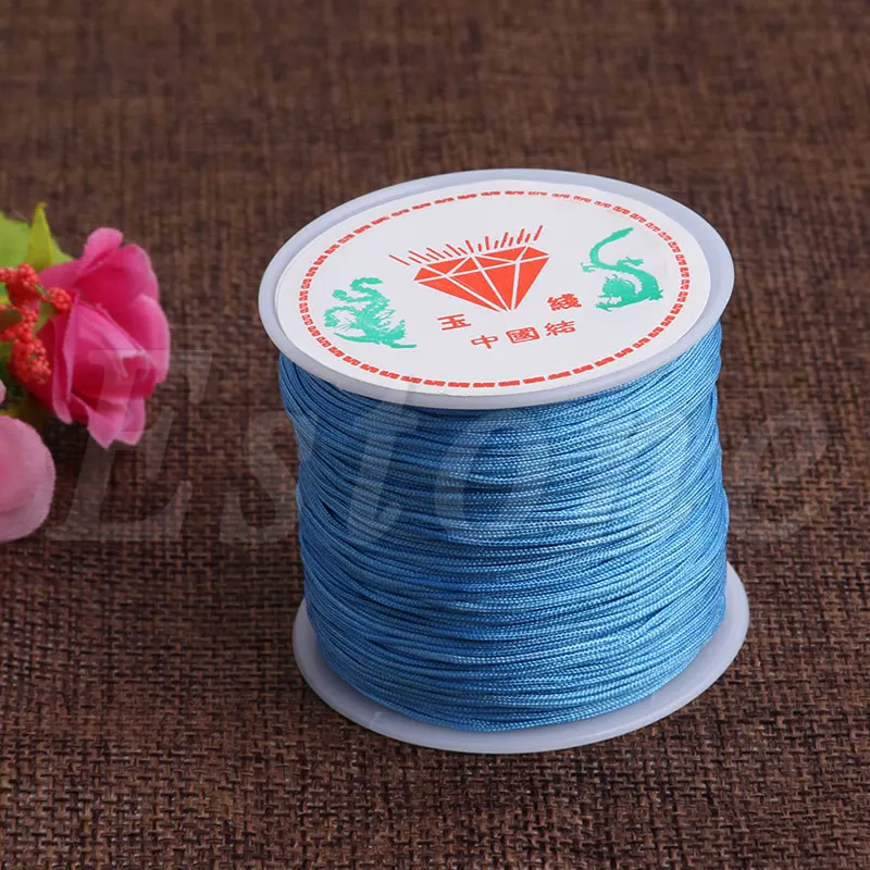 Nice Gifts 1Roll 45M x 0.8mm Nylon Chinese Knot String for Macrame Bracelet 17 Colors Braided Cord Thread String