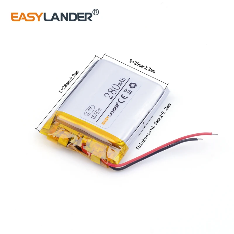 452528 280mAh 3.7V akumulator litowo-jonowy polimerowy do karta dźwiękowa Bluetooth MP3